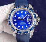 High Quality Replica Rolex Submariner Blue Dial Blue Rubber Strap 40mm